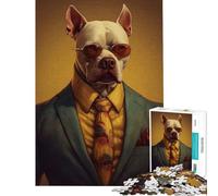 Puzzle de 1000 pièces pour Adultes Thème Pit Bull Jeu de Puzzle Familial Défi Difficile et éducatif (Taille 50x75cm)