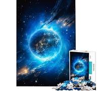 Puzzle de 1000 pièces pour Adultes Thème Planète Tourbillon Bleu Jeu Pratique et Stimulant Cadeau d'anniversaire Niveau de difficulté Difficile (Dimensions 38x26cm)