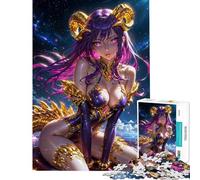 Puzzle de 1000 pièces pour Adultes Thème Princesse Anime Violette Jeu Familial Modèle à Assembler Niveau de difficulté 50x75cm