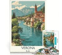 Puzzle de 1000 pièces pour Adultes, thème Roméo et Juliette à Vérone, décoration Murale, Niveau de difficulté élevé, Cadeau Unique pour Un Anniversaire ou Noël 38x26cm