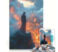 Puzzle de 1000 pièces pour Adultes, thème Royaume en Flammes, Art Fantastique, Jeu Relaxant, difficulté Difficile, avec Poster et fiche d'informations Assortis 38x26cm