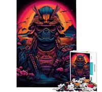 Puzzle de 1000 pièces pour Adultes Thème Samurai Synth Wave Jeu Anti-Stress Amusant et Humoristique pour Partager Un Moment Complice Parent-Enfant (Dimensions 38x26cm)