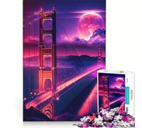 Puzzle de 1000 pièces pour Adultes thème San Francisco Vaporwave Jeu éducatif Difficile et Stimulant idéal comme Cadeau 38x52cm