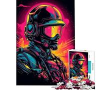 Puzzle de 1000 pièces pour Adultes Thème Soldat Synthwave Activités ludiques à la Maison Jeu Anti-Stress et Casse-tête pour Les 14 Ans et Plus (38x52cm)