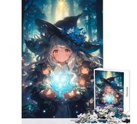 Puzzle de 1000 pièces pour Adultes Thème Sorcière dans Les Bois (Anime) Jeu de Construction à Faire soi-même Idée Cadeau Jeu de détente avec Poster et fiche de Questions Assortis Dimensions 38x26cm