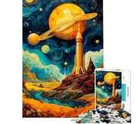 Puzzle de 1000 pièces pour Adultes Thème Spatial fusée et Paysage Jeu Familial Modèle à Assembler Défi à relever (Dimensions 38x52cm)