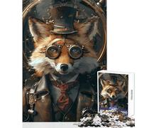 Puzzle de 1000 pièces pour Adultes Thème Steampunk Renard Décoration intérieure Jouet Jeu d'art Cadeau Activité Manuelle Défi Stimulant Dimensions 50x75cm