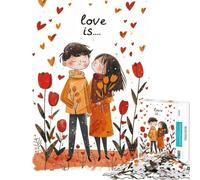 Puzzle de 1000 pièces pour Adultes Thème Tomber Amoureux Défi éducatif pour la Saint-Valentin Décoration Murale Jouet pour Les 14 Ans et Plus Jeu de Puzzle (50x75cm)