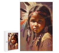 Puzzle de 1000 pièces pour Adultes - Thème : Tribu Indienne. Puzzle Amusant pour Tous Les âges, Anti-Stress et détente. Décoration intérieure. Objet de Collection. 70 x 100 cm.