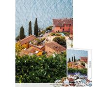 Puzzle de 1000 pièces pour Adultes Thème : Vacances au lac de Côme Jeu éducatif à Assembler Anti-Stress pour Les Amateurs de Jeux (38x26cm)