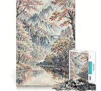 Puzzle de 1000 pièces pour Adultes,thème Vallée d'automne,découpe précise,Art,Jeu de réflexion,Loisirs,Cadeau d'anniversaire Amusant (50x75cm)