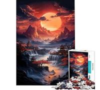 Puzzle de 1000 pièces pour Adultes thème Village Japonais avec Cascade Jeu éducatif et intellectuel activité Artistique à Faire en Famille (38x52cm)