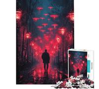 Puzzle de 1000 pièces pour Adultes thème Ville de Nuit Rouge pour s'amuser à la Maison Idée Cadeau pour Femmes et Jeux Amusants à partir de 14 Ans (38x52cm)