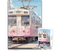 Puzzle de 1000 pièces pour Adultes - Thème : Ville Sakura et Tramway - Idéal pour des soirées Jeux et Divertissement en Famille - Cadeau Amusant et Original - Dimensions : 38x52cm