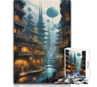 Puzzle de 1000 pièces pour Adultes, thème Villes et Mondes, Jeu éducatif Familial Stimulant, idée Cadeau, Dimensions:38x52cm