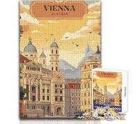 Puzzle de 1000 pièces pour Adultes, thème « Voyage à Vienne », idéal pour des soirées Jeux en Famille Découpe de précision Cadeau Parfait pour Un Anniversaire Dimensions:38x26 cm
