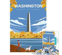 Puzzle de 1000 pièces pour Adultes thème Washington Jeu Stimulant Jouet défi Impossible Cadeau pour Femmes et Hommes (Taille 38x52cm)