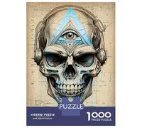 Puzzle De 1000 Pièces pour Adultes Third Eye Blind Skull Puzzle pour Adultes, Jeux Relaxants, Anti-Stress, Cadeau d'anniversaire, Cadeaux, 38x26cm/1000pcs