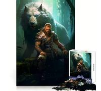 Puzzle de 1000 pièces pour Adultes : Thor, Le Dieu Viking et Le Loup Stimule la mémoire, Passe Un Moment agréable et Offre Un Cadeau de Noël de qualité (38x52cm)