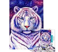 Puzzle de 1000 pièces pour Adultes Tigre Blanc Cosmique Puzzle pour Adolescents Découpe de précision Entraîne Le Cerveau et la dextérité Manuelle Jouet éducatif (Dimensions : 50x75cm)