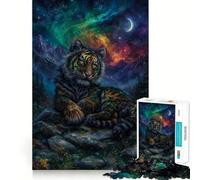 Puzzle de 1000 pièces pour Adultes Tigre céleste dans Un Paysage de Montagne Jeu créatif et Artistique aux découpes précises Cadeau de Noël apaisant (38x26cm)