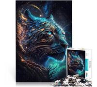 Puzzle de 1000 pièces pour Adultes Tigre de la Galaxie céleste Jouets de Jeu pour Cadeau Familial Œuvre d'art 38x52cm