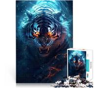 Puzzle de 1000 pièces pour Adultes Tigre Magique de Dark Fantasy Défi Difficile pour soulager Le Stress Jeu de défi Unique 38x26cm