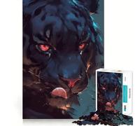 Puzzle de 1000 pièces pour Adultes Tigre Noir,décor Impeccable,activité cérébrale Amusante,Moment de détente,Cadeau de Loisirs Festif (38x26cm)