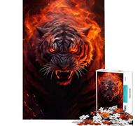 Puzzle de 1000 pièces pour Adultes Tigres Gloire du Feu Activités ludiques à la Maison décoration et Jeu éducatif pour Les 14 Ans et Plus 38x52cm