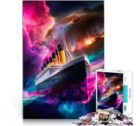 Puzzle de 1000 pièces pour Adultes Titanic Cosmique Fait de Papier，pour Les 14 Ans et Plus Défi Difficile Anti-Stress Don d'œuvres d'art。Taille：26x38cm/10.24x14.96pouce
