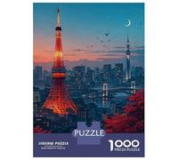 Puzzle De 1000 Pièces pour Adultes Tokyo Cityscape at Dusk Puzzles pour Adultes Vacances À La Maison Tue-t-il Le Temps Chaque Pièce Est Unique - Un pour Les Joueurs 38x26cm/1000pcs