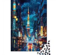 Puzzle De 1000 Pièces pour Adultes Tokyo Tower Neon Night-1 Puzzle pour Adolescents Analyse Et Logique Aide À Stimuler Le Cerveau Idéal comme Cadeau pour Toute La Famille 38x26cm/1000pcs