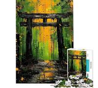 Puzzle de 1000 pièces pour Adultes Torii Gate Green Poison Puzzles pour Adolescents Vacances à la Maison Tue-t-il Le Temps Aide à exercer Le Cerveau Cadeau d'anniversaire Unique (Dimensions 38x26cm)