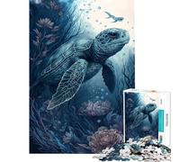 Puzzle de 1000 pièces pour Adultes Tortue ami Imaginaire activités Amusantes à la Maison améliore la mémoire Jeux relaxants pour Les 14 Ans et Plus (38x26cm)