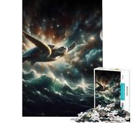 Puzzle de 1000 pièces pour Adultes Tortue dans l'espace Jeu intellectuel Casse-tête Analyse et logique Idée Cadeau (Dimensions 38x52m)