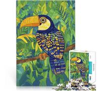 Puzzle de 1000 pièces pour Adultes Toucan dans la Jungle Tropicale Jouets à Faire soi-même De Superbes Cadeaux et Jouets 52x38cm
