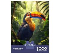 Puzzle De 1000 Pièces pour Adultes Toucan in Rainforest Jeu De Réflexion Casse-tête Décoration Intérieure Cadeaux Uniques d'anniversaire Et De Noël 38x26cm/1000pcs