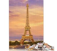Puzzle de 1000 pièces pour Adultes - Tour Eiffel au Coucher du Soleil - Puzzle créatif en Papier - Casse-tête Impossible - Défi cérébral pour Adolescents - 38 x 26 cm / 1000 pièces