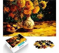 Puzzle de 1000 pièces pour Adultes Tournesol Style Vangogh Jouets de Divertissement Familial Une œuvre d'art 38x26cm