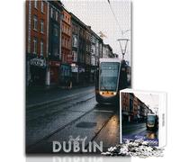 Puzzle de 1000 pièces pour Adultes - Tramway de Dublin, Irlande - Jeu de Puzzle Unique et Stimulant - Activités familiales - Idée Cadeau d'anniversaire - Dimensions 38x52cm