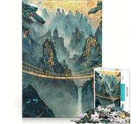 Puzzle de 1000 pièces pour Adultes Traversée de la Jungle dorée, Jeu de réflexion, Difficile, Cadeau Original pour Un Anniversaire ou Noël 38x26cm