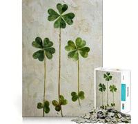 Puzzle de 1000 pièces pour Adultes Trio de trèfles Décoration soignée Jeu d'exercice Mental Loisirs et Divertissement pour Noël (50x75cm)