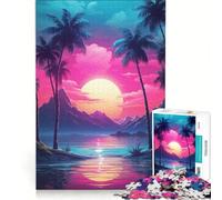 Puzzle de 1000 pièces pour Adultes Tropic Twilight Grooves Jeu de réflexion Stimulant idéal pour renforcer Les Liens Amoureux 38x52cm