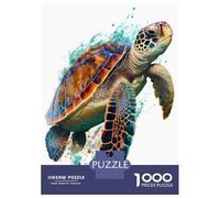 Puzzle De 1000 Pièces pour Adultes Turtle in Watercolor Puzzle pour Adolescents : Améliore La Mémoire. Chaque Pièce Est Unique - Jouet Éducatif 70x50cm/1000pcs