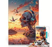 Puzzle de 1000 pièces pour Adultes Twilight Music Skull Jeu de réflexion Stimulant idéal pour renforcer Les Liens Amoureux 38x26cm