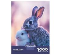 Puzzle De 1000 Pièces pour Adultes Two Cute Bunnies Puzzle Anti-Stress, Difficile, Cadeau Unique pour Un Anniversaire Ou Noël 38x26cm/1000pcs