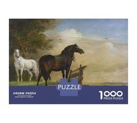 Puzzle De 1000 Pièces pour Adultes Two Horses in A Landscape Puzzle pour Adolescents : Améliore La Mémoire. Chaque Pièce Est Unique - Jouet Éducatif 70x50cm/1000pcs
