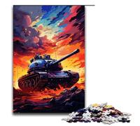 Puzzle de 1000 pièces pour Adultes Un Char d'assaut entouré d'éclaboussures Puzzle en Bois Multicolore pour Enfants et Adultes Jeu éducatif 75x50cm