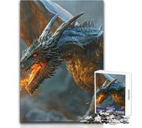 Puzzle de 1000 pièces pour Adultes : Un Dragon cracheur de feu Jeu de Manipulation et d'apprentissage Cadeau éducatif idéal pour Un Anniversaire Dimensions : 38x52 cm