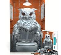 Puzzle de 1000 pièces pour Adultes Un Hibou lisant Le Journal aux Toilettes Un Jeu Stimulant et Amusant à Partager Qualité et découpe exceptionnelles Cadeau raffiné (38x52cm)